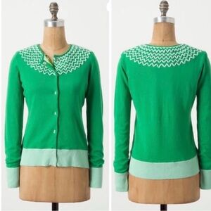 Anthropologie Tabitha Green Cardigan with Geometric Neckline